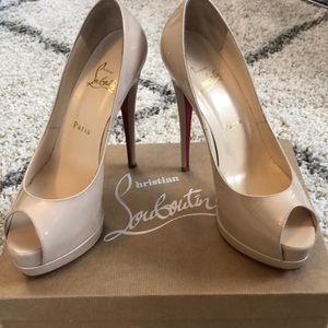 Christian Louboutin Nude Peep Toe Heels